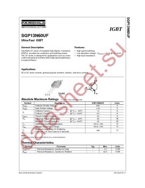 SGP13N60UFTU datasheet  